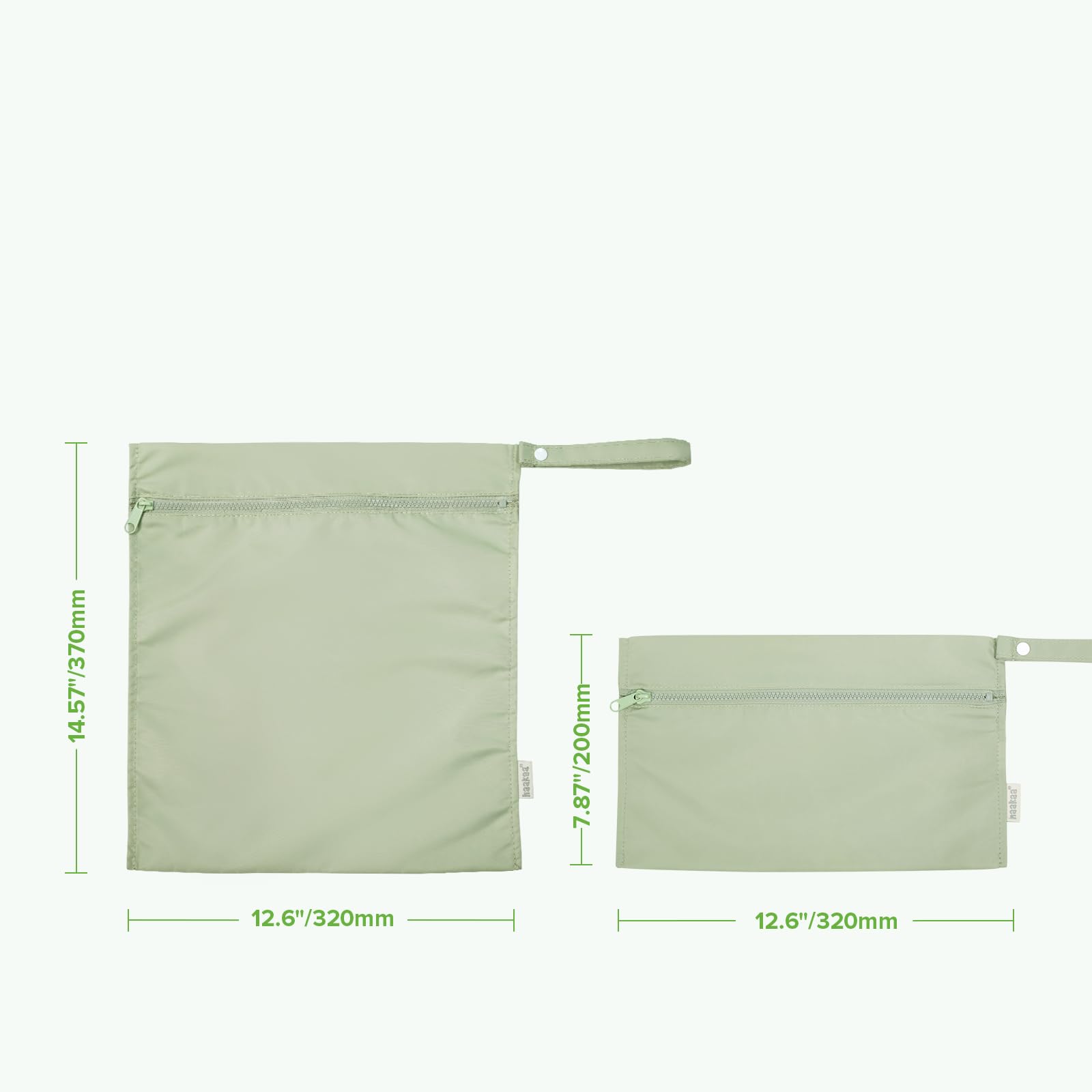 haakaa wet bag grass snap-button-handle allows air-drying after wash