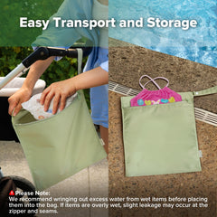 haakaa wet bag grass two-sizes allows flexible storage options