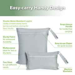 haakaa wet bag 320x370 mm size handles larger items like swimsuits.