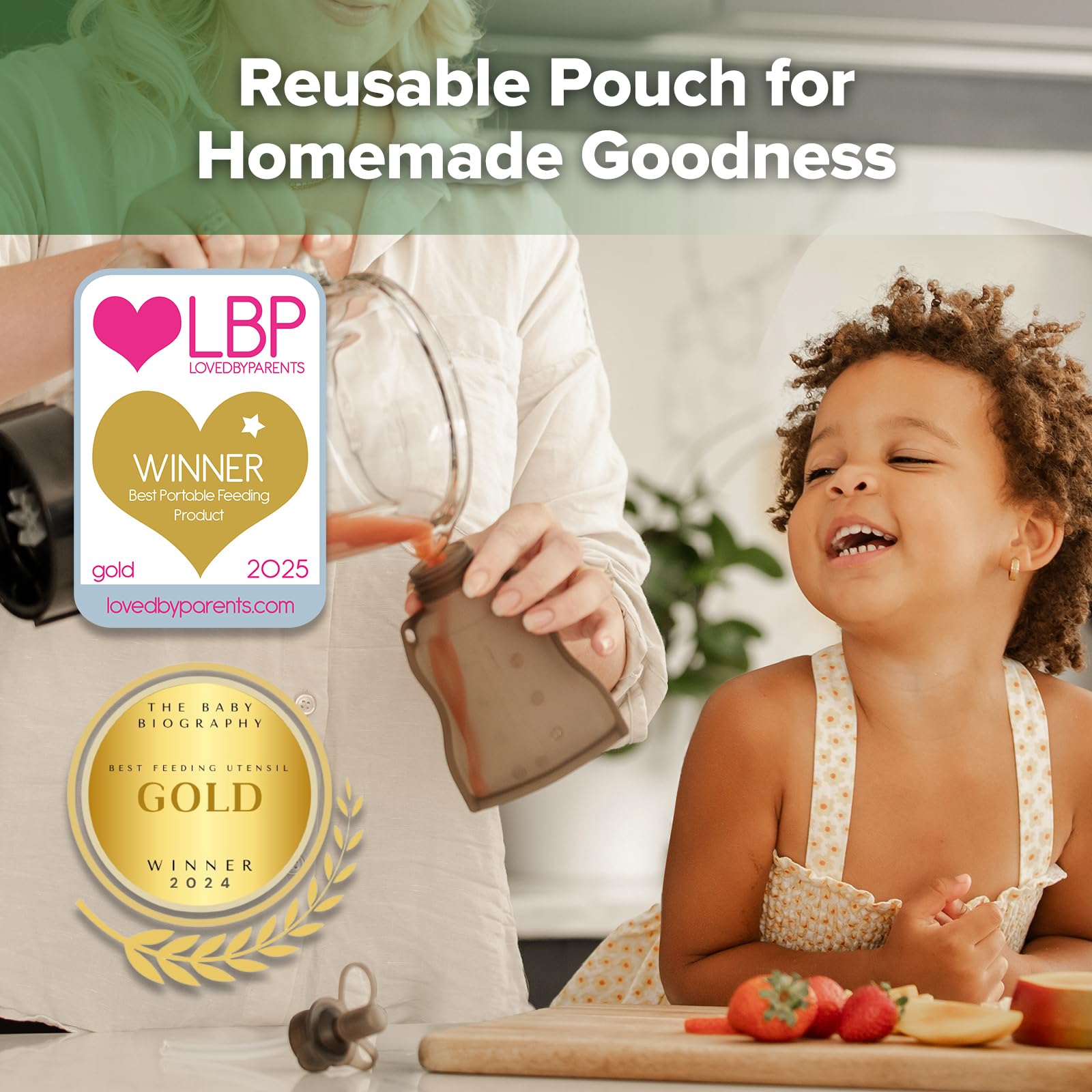 Haakaa Yummy Pouch wide-neck top view highlighting leakproof design for mess-free meals.