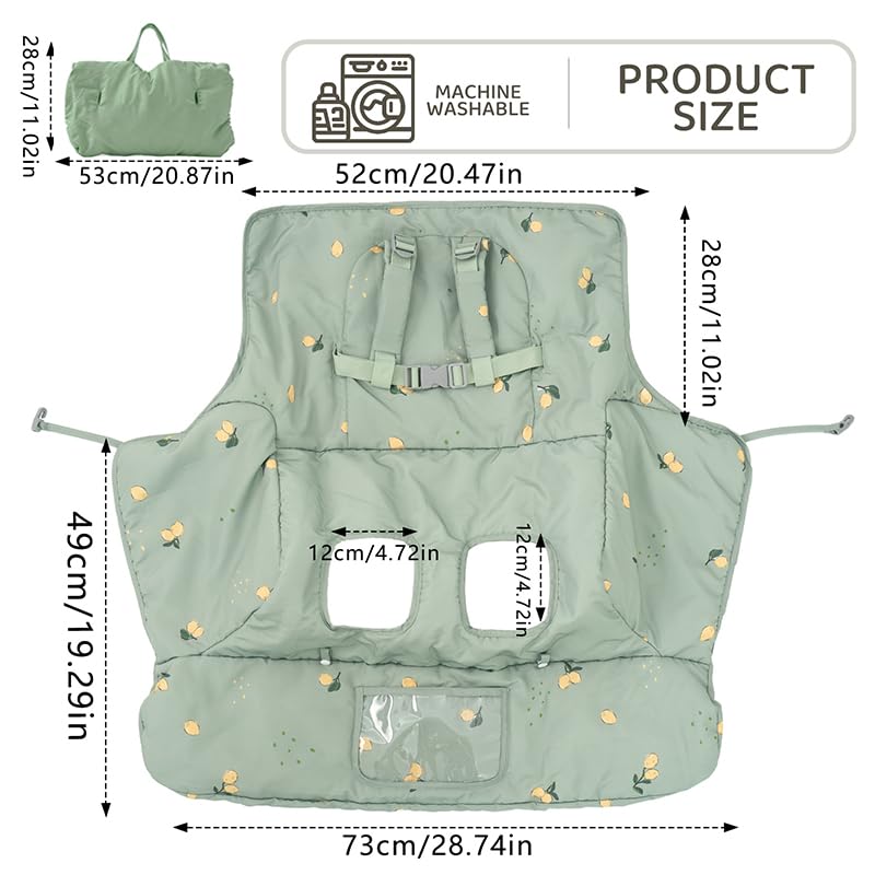HALAA VAUVA shopping cart cover securely fastened to cart in seconds for quick outings