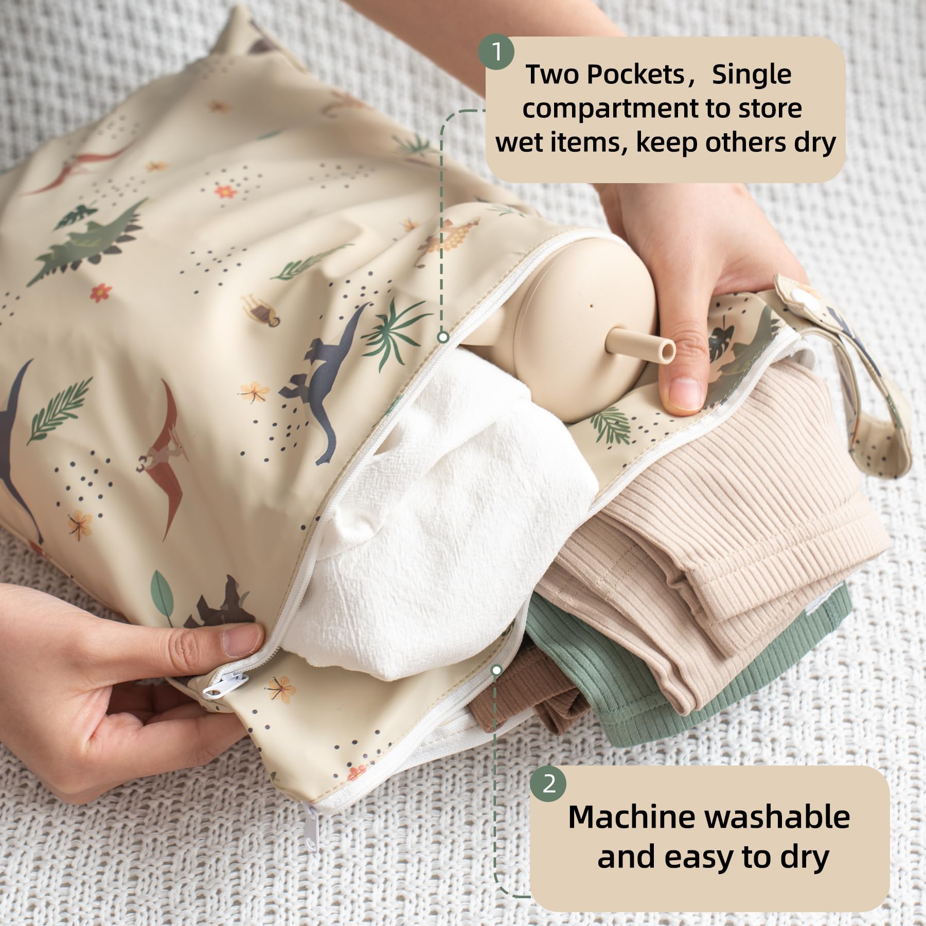 HALAA VAUVA wet-dry-bag SE blue on-the-go bag for diapers and swimsuits
