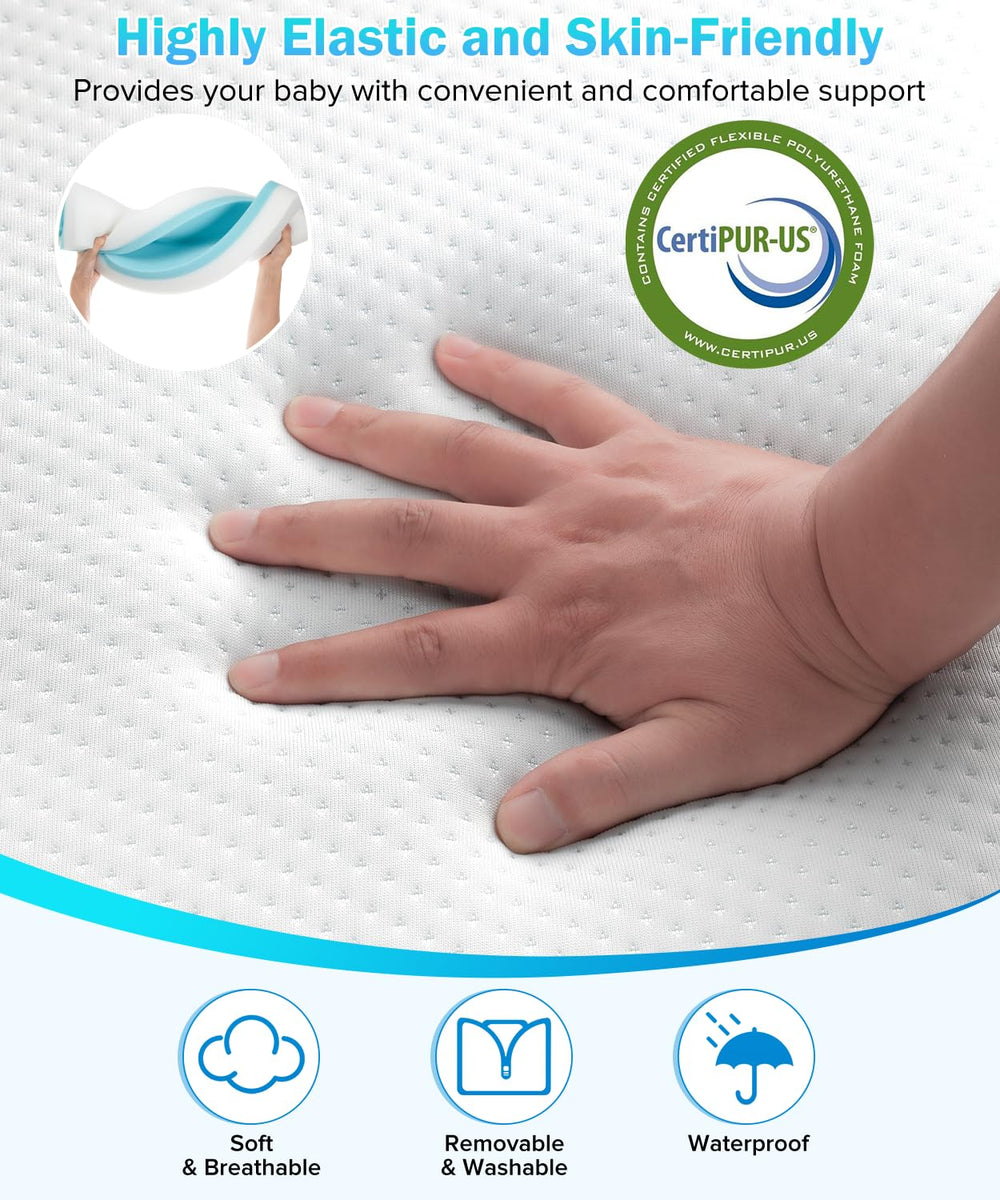 Haavookix standard crib-fit covers most cribs and toddler beds.