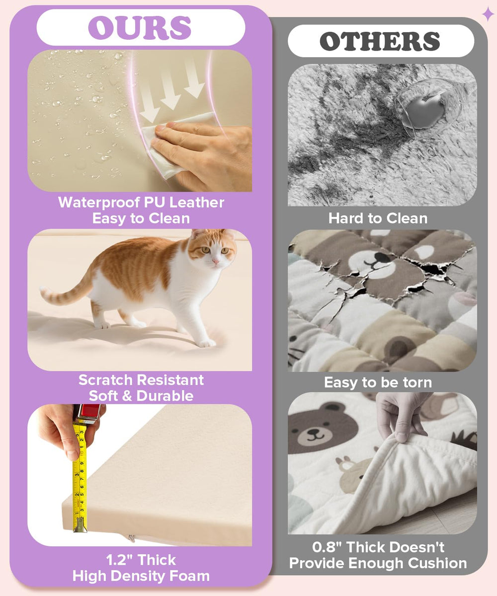 Haavookix waterproof surface shows easy wipe-clean hygiene after spills and messes.