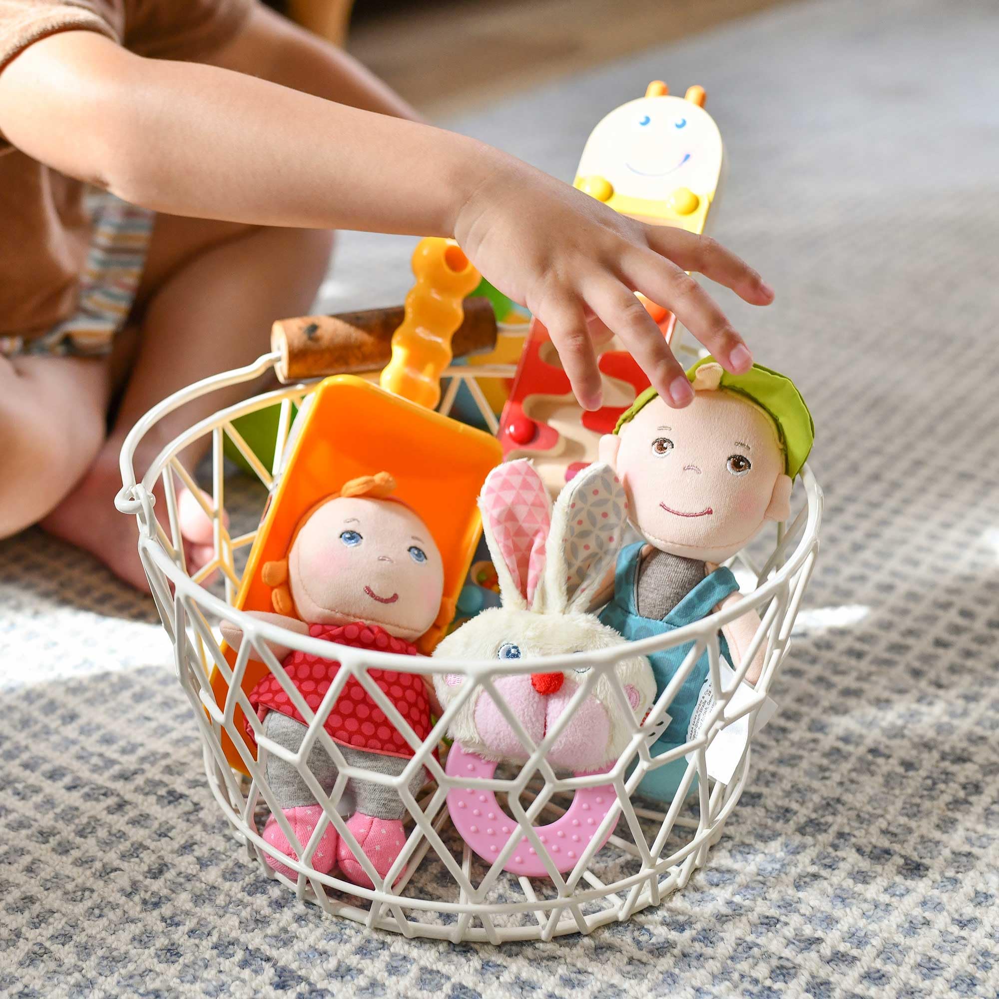 HABA Bunny Teether travel-friendly companion for on-the-go moments.