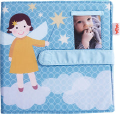 HABA Guardian Angel soft cloth album front cover offering gentle protection for newborn memories.