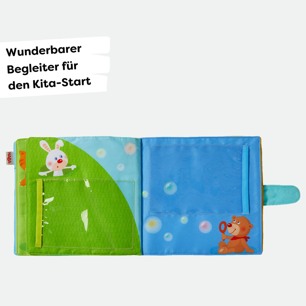 HABA My First Photo Album baby shower gift-ready presentation and durable fabric.