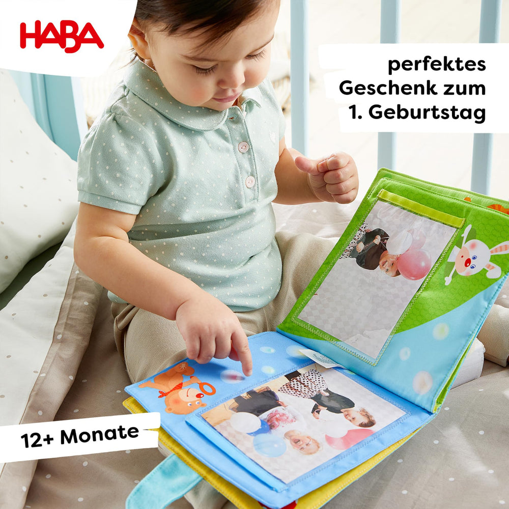 HABA My First Photo Album baby travel use keeps little hands engaged.