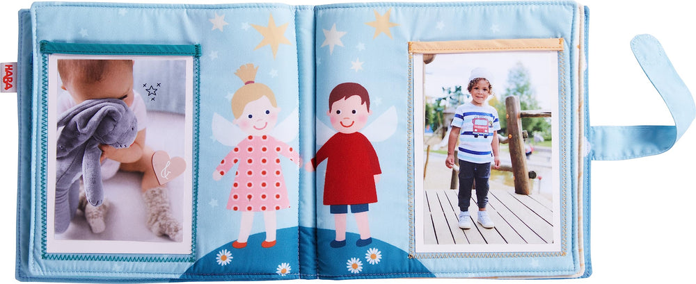 HABA travel-friendly toy album combo fits baby outings and on-the-go moments.
