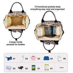 HABOPET diaper bag backpack stroller hooks enable hands-free strolling.