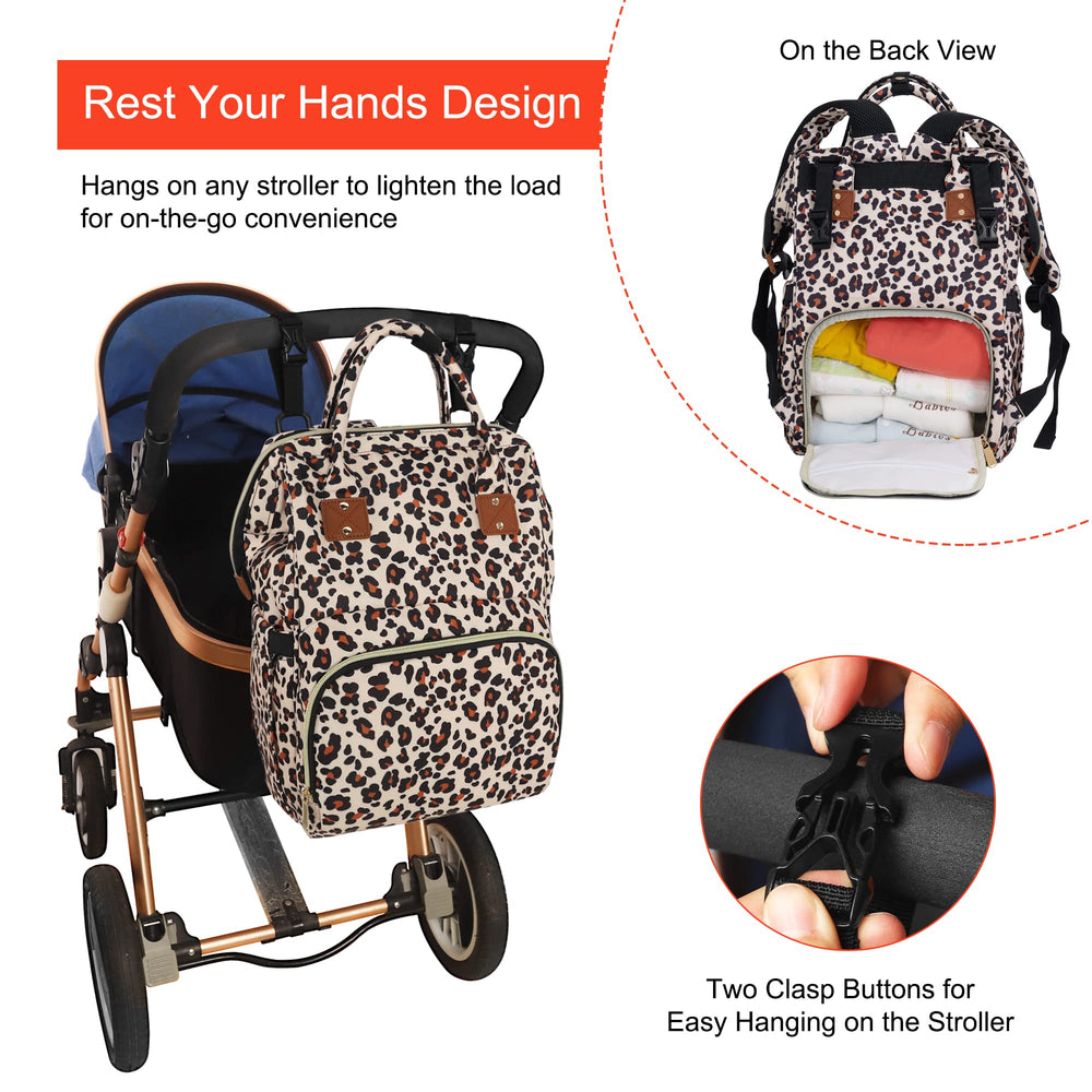 HABOPET diaper bag backpack waterproof fabric resists spills and stains.