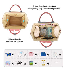HABOPET diaper bag includes wet/dry pocket for towels and diapers.