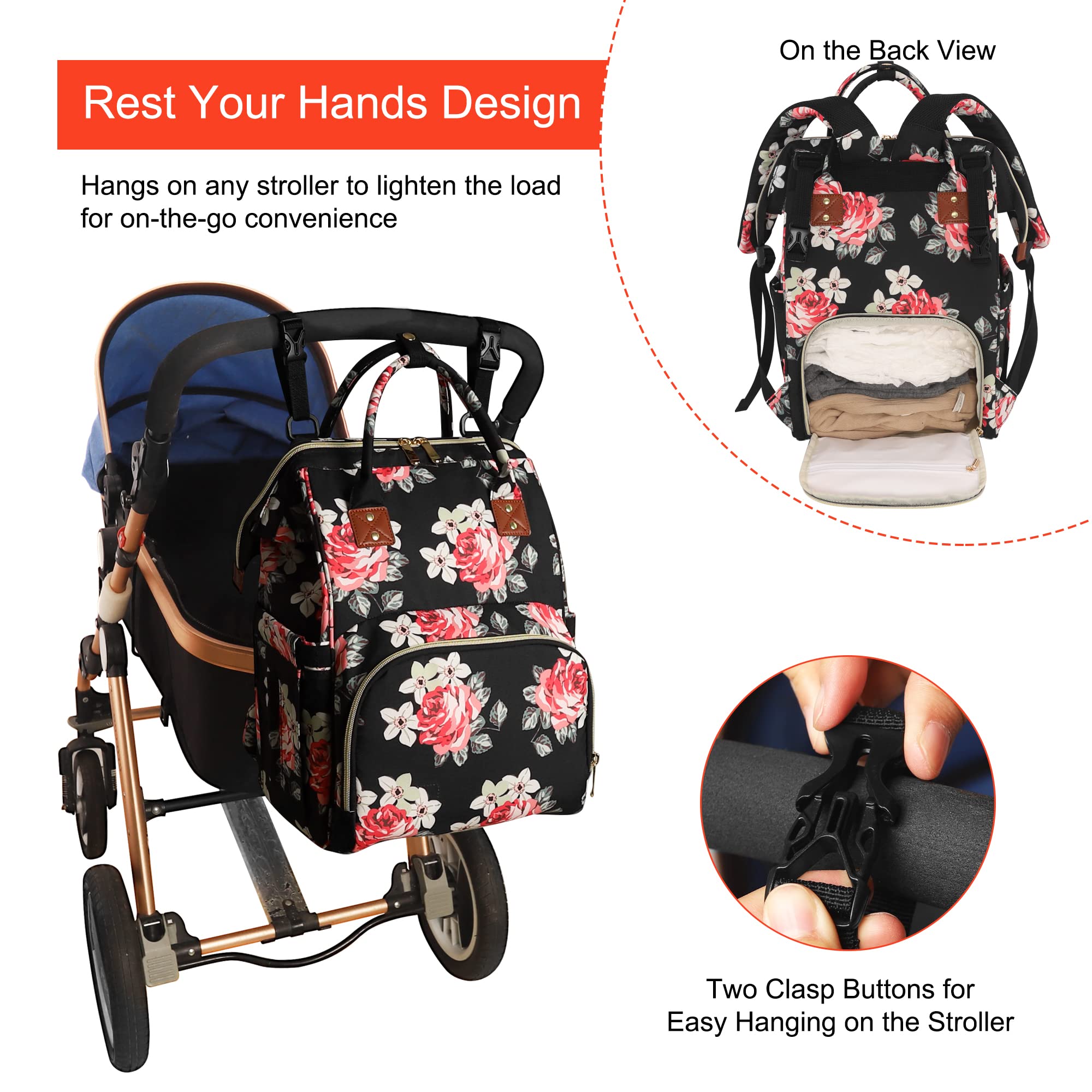 HABOPET stroller clip for hands-free shopping and travel.