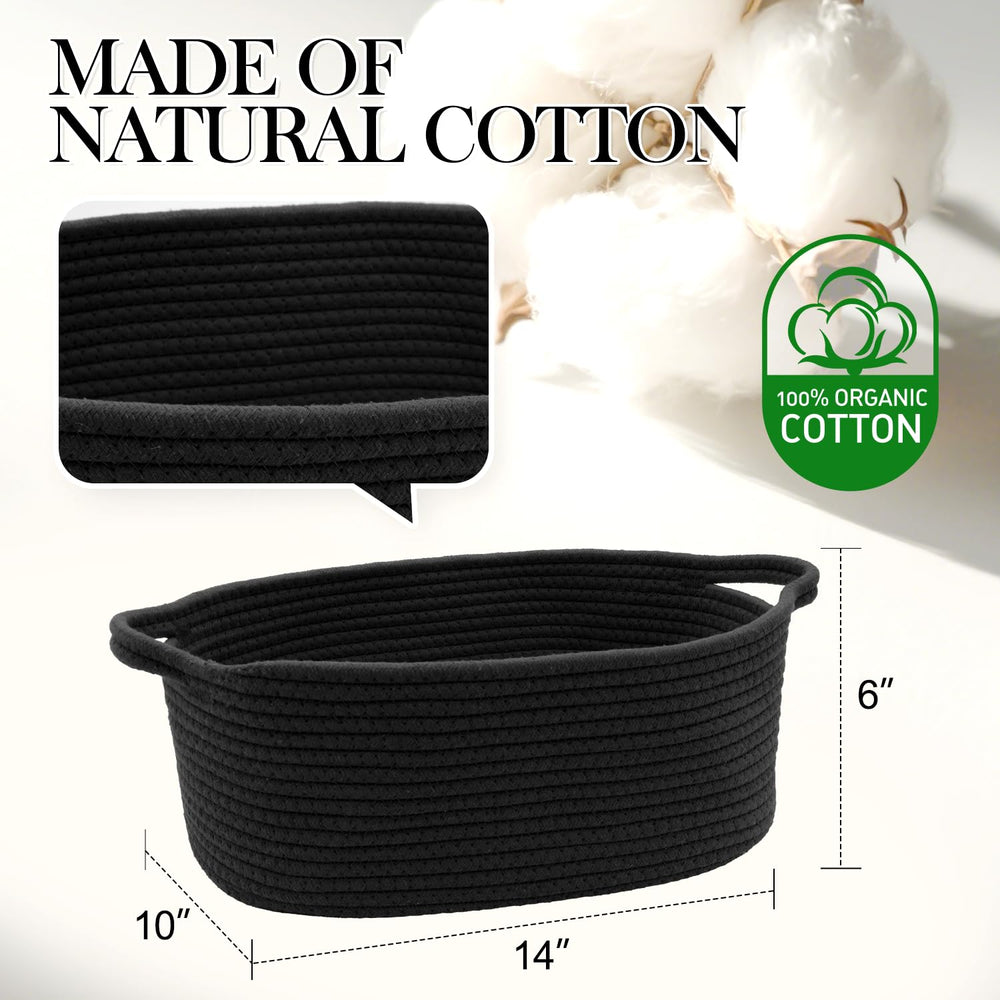 HADEEONG woven basket with handle design for easy-access storage on shelves
