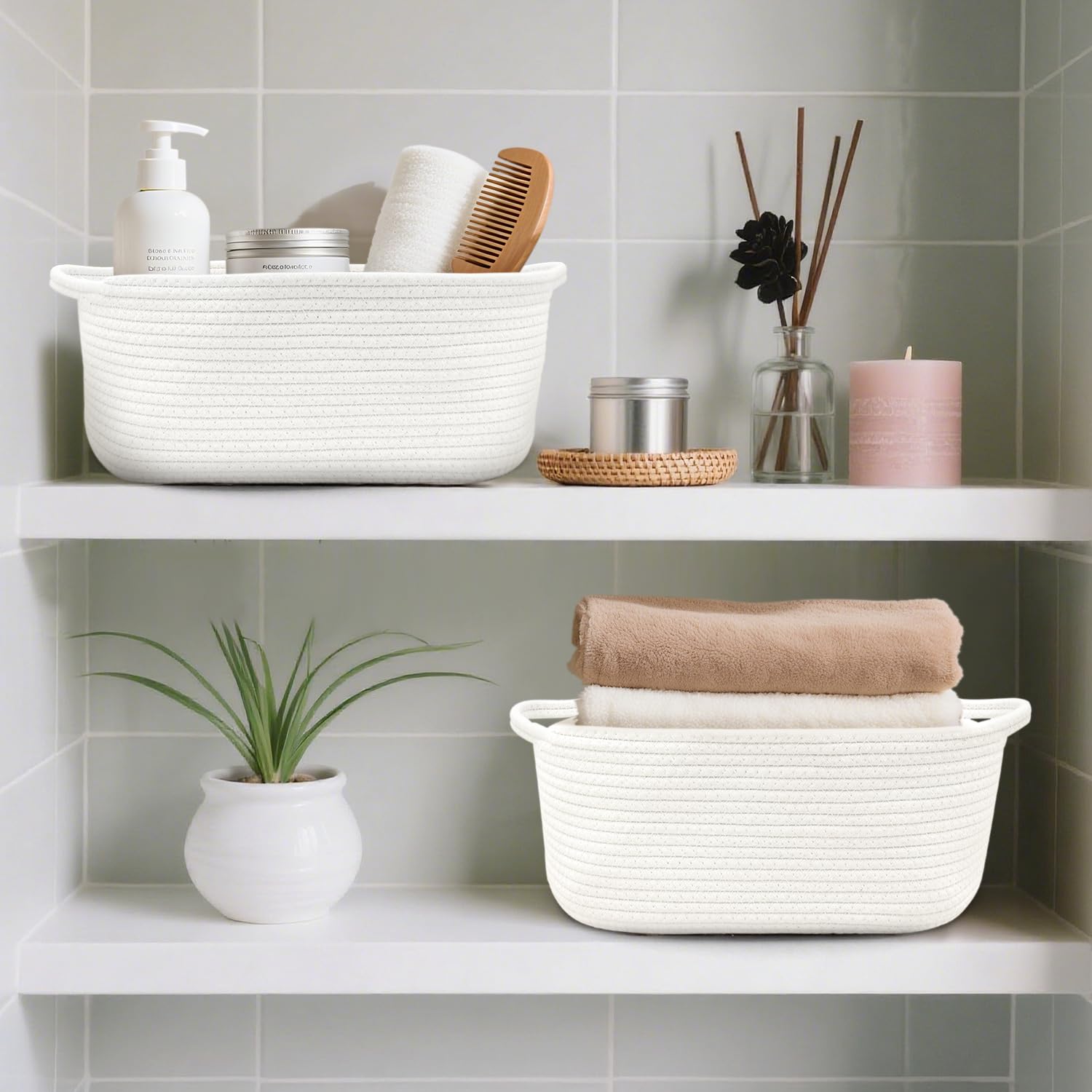 HADEEONG basket for toy and towel storage supports tidy play areas.