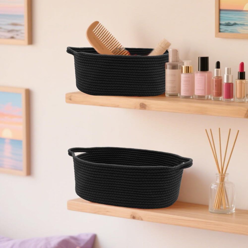 HADEEONG woven basket used for toy storage with open accessible design