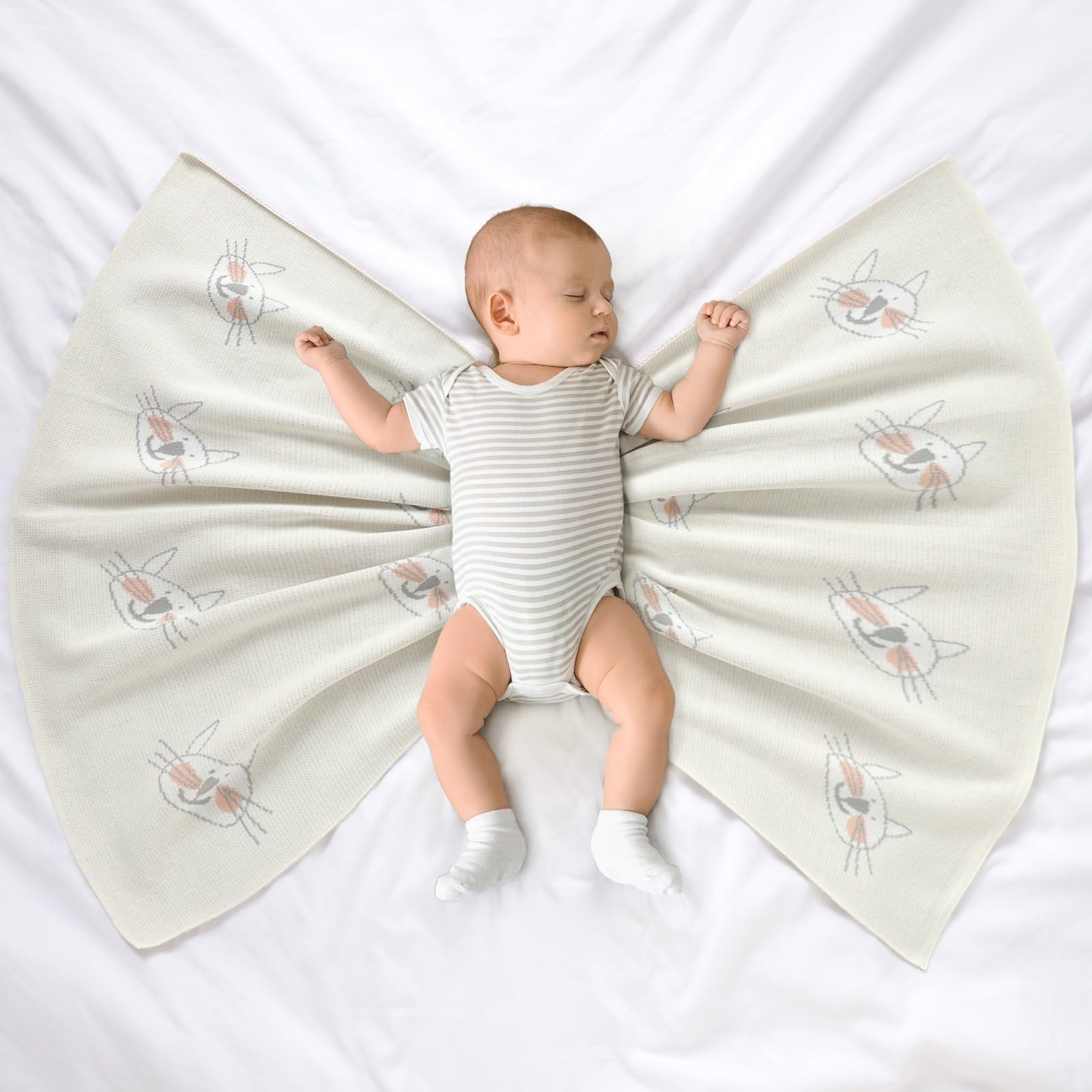 Hadetoto baby blanket 40x30 size laid out for generous newborn coverage.