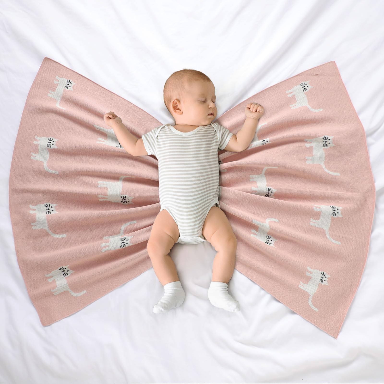 Hadetoto baby blanket neutral crochet colors fit any nursery theme and gender-neutral styling.