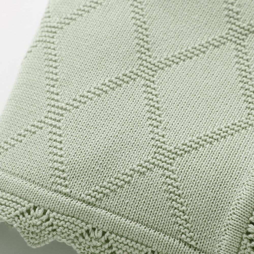 Hadetoto knit baby blanket lace knit detail adds subtle elegance to nursery