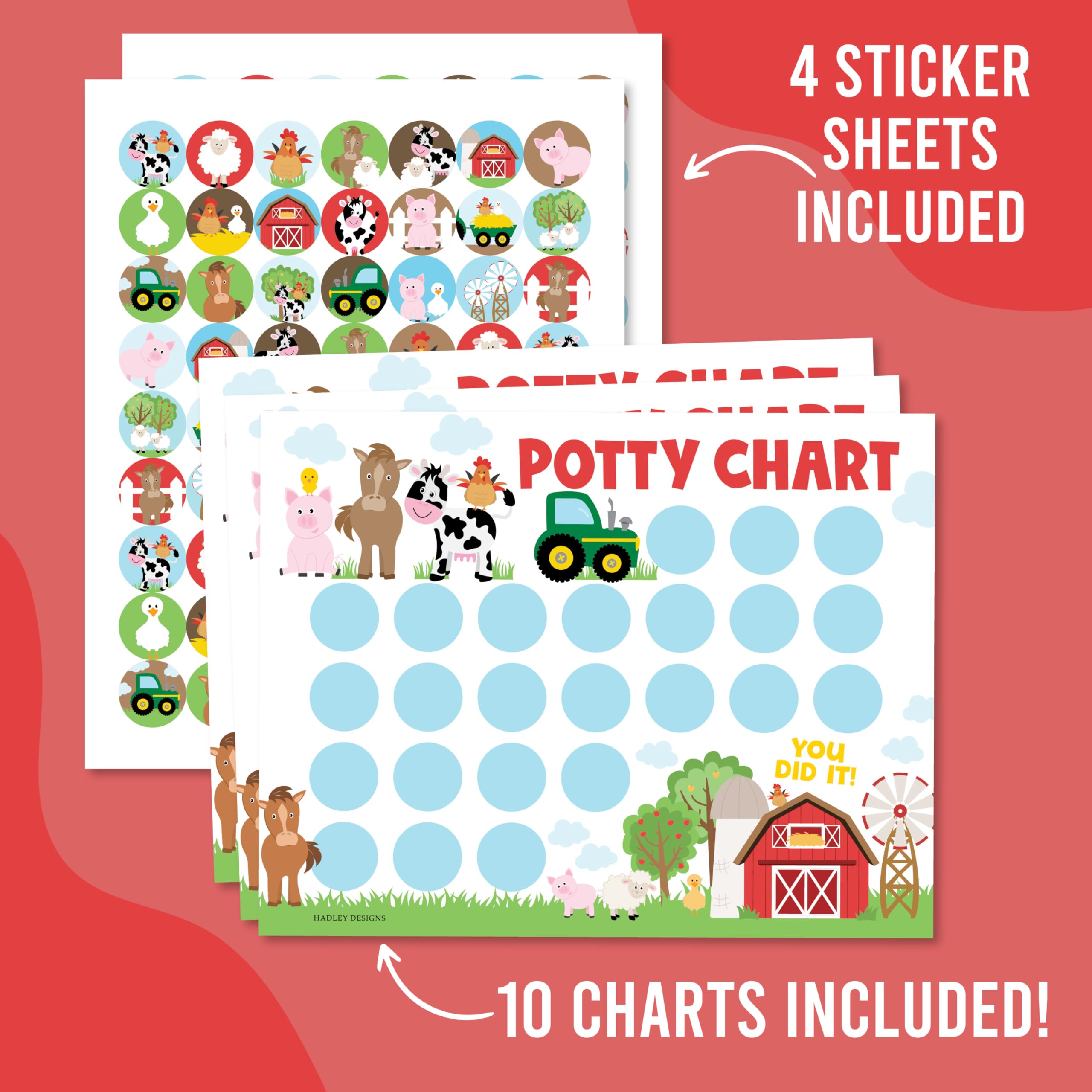 Hadley Designs potty chart 8-5x11 poster layout showcases an easy-to-use chart for toddlers.