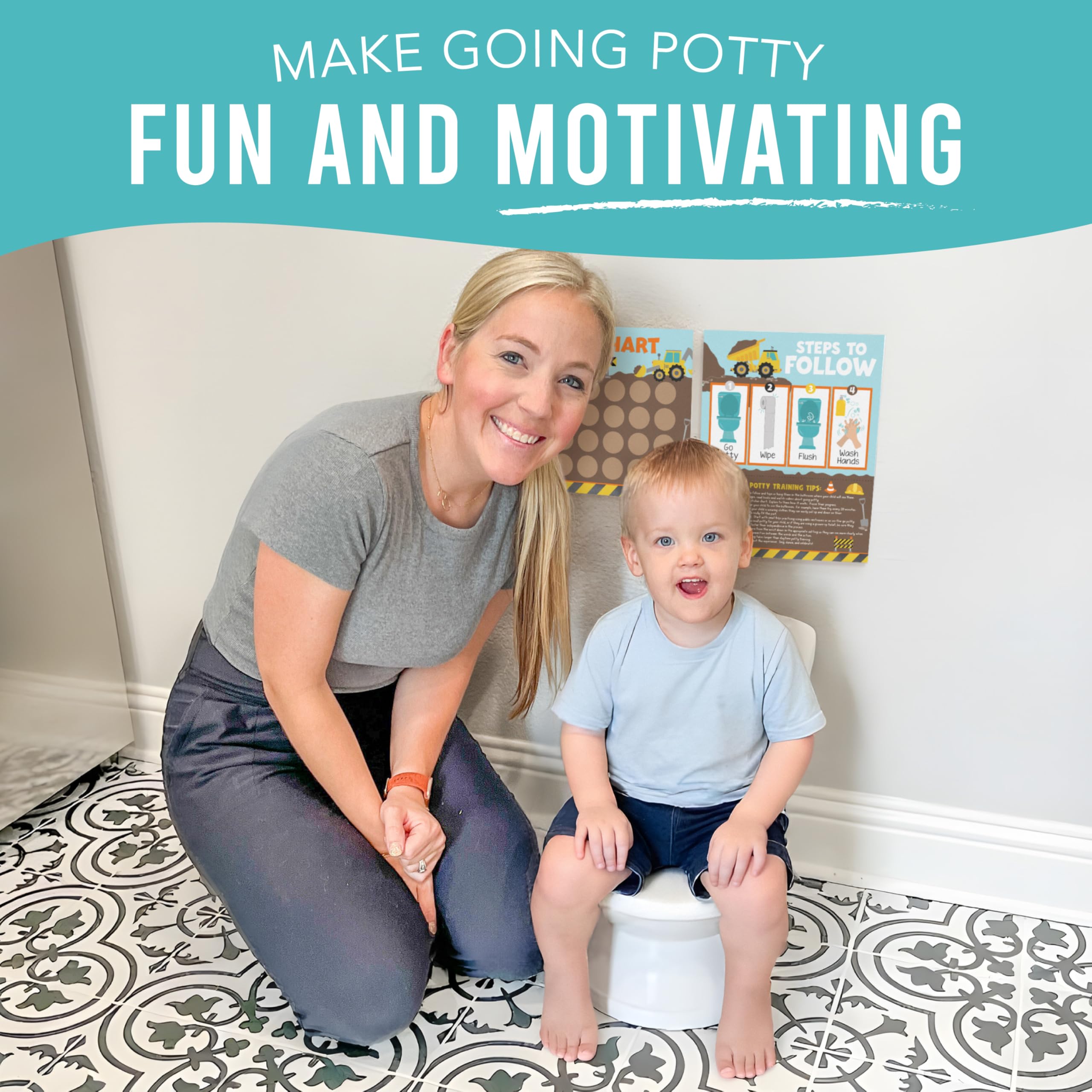 Hadley Designs potty chart 8.5x11 posters for everyday bathroom use.