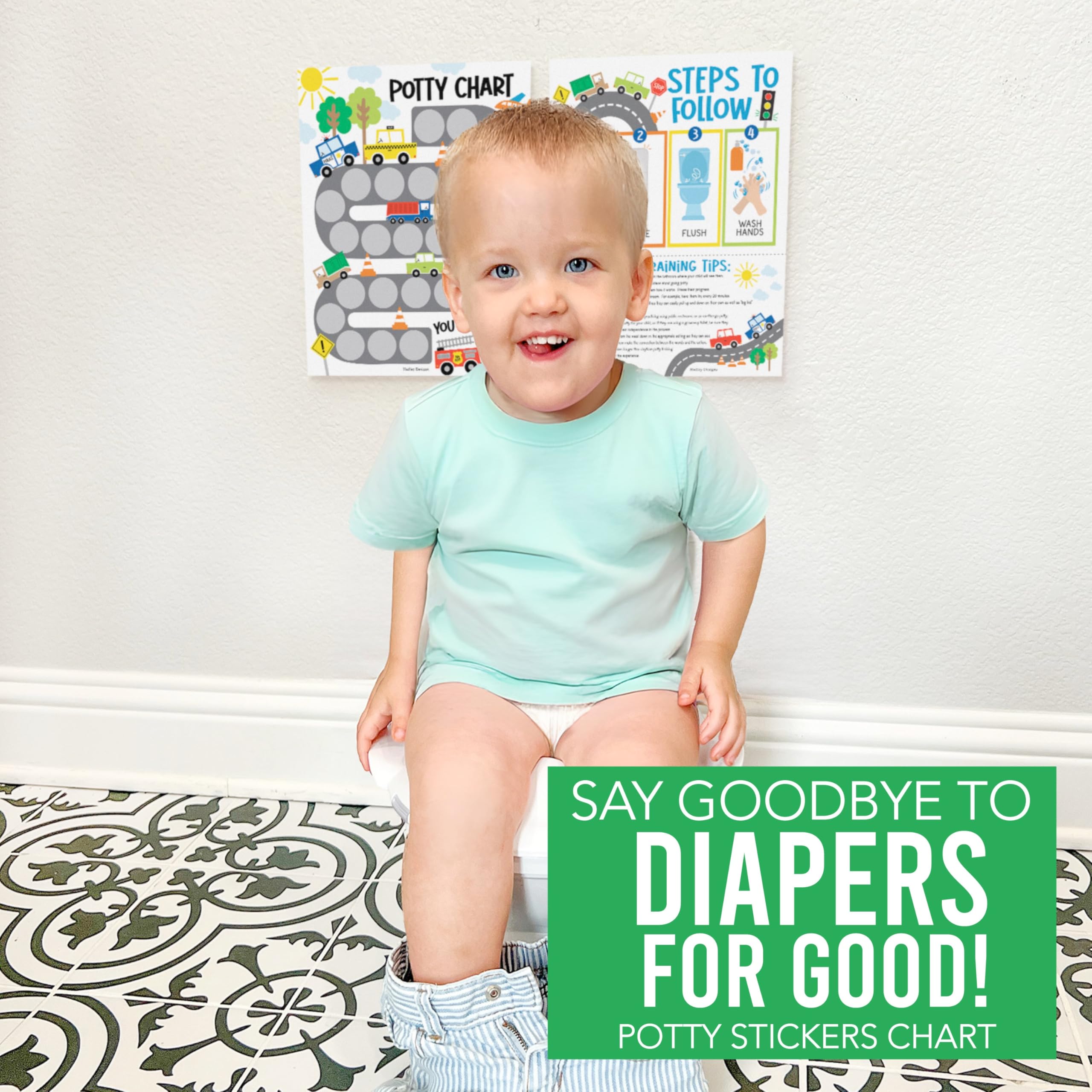 Hadley Designs boys collection inspires confident potty moments with transportation visuals.