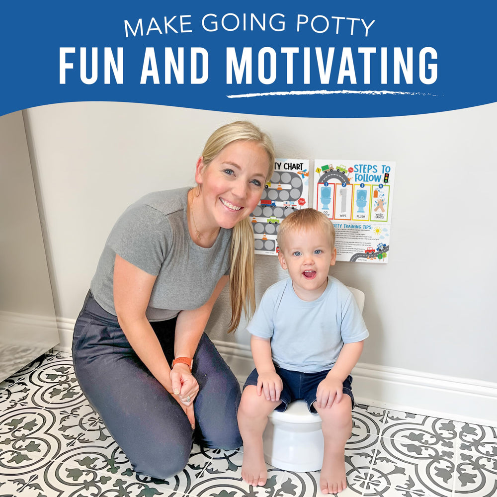 Hadley Designs colorful potty chart design supports recognition and motivation during toilet training.