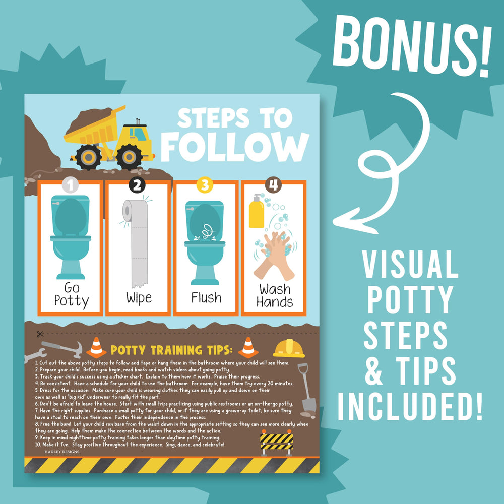 Hadley Designs potty chart family-use image shows simple setup.