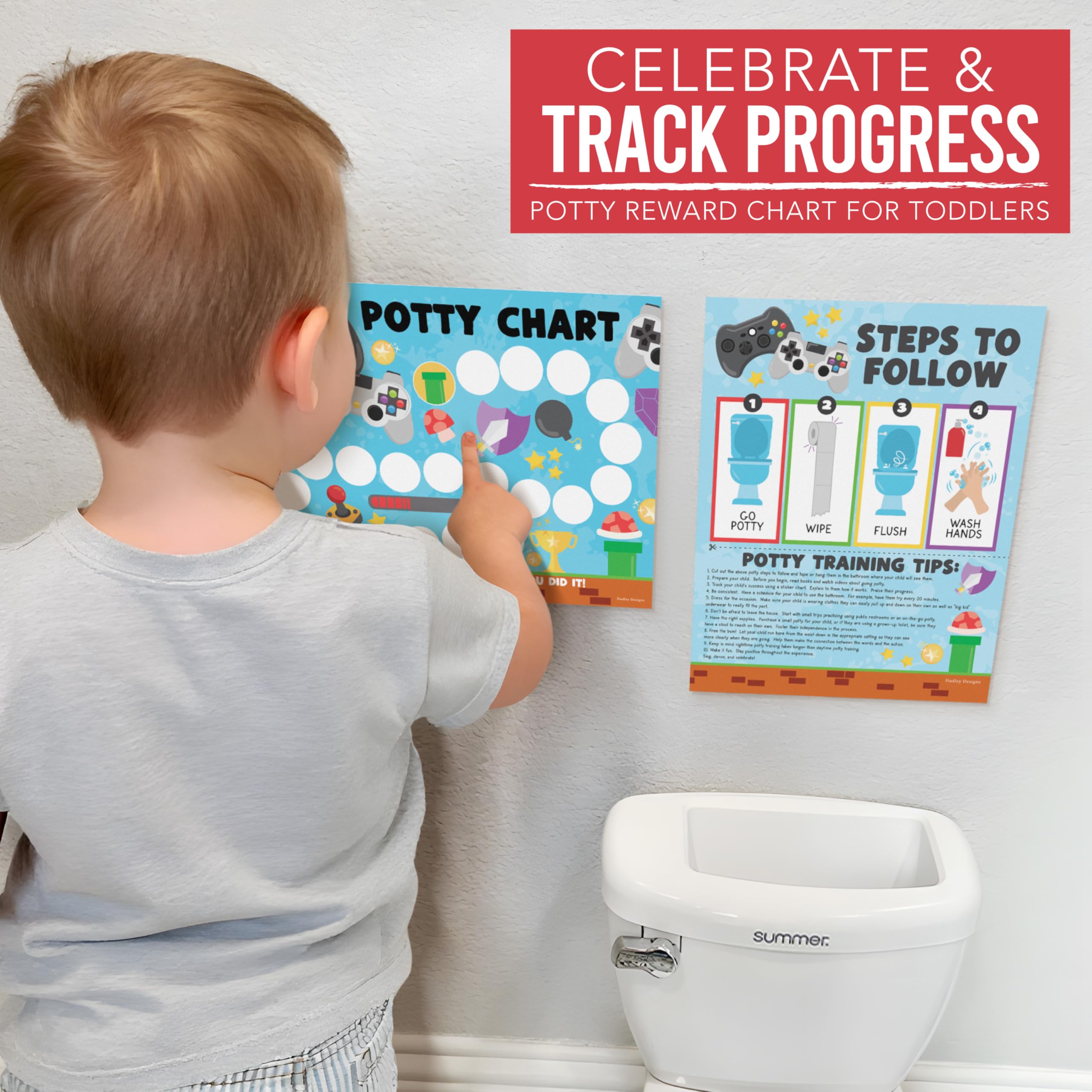 Hadley Designs Potty Chart for toddlers visual reference supports independence.