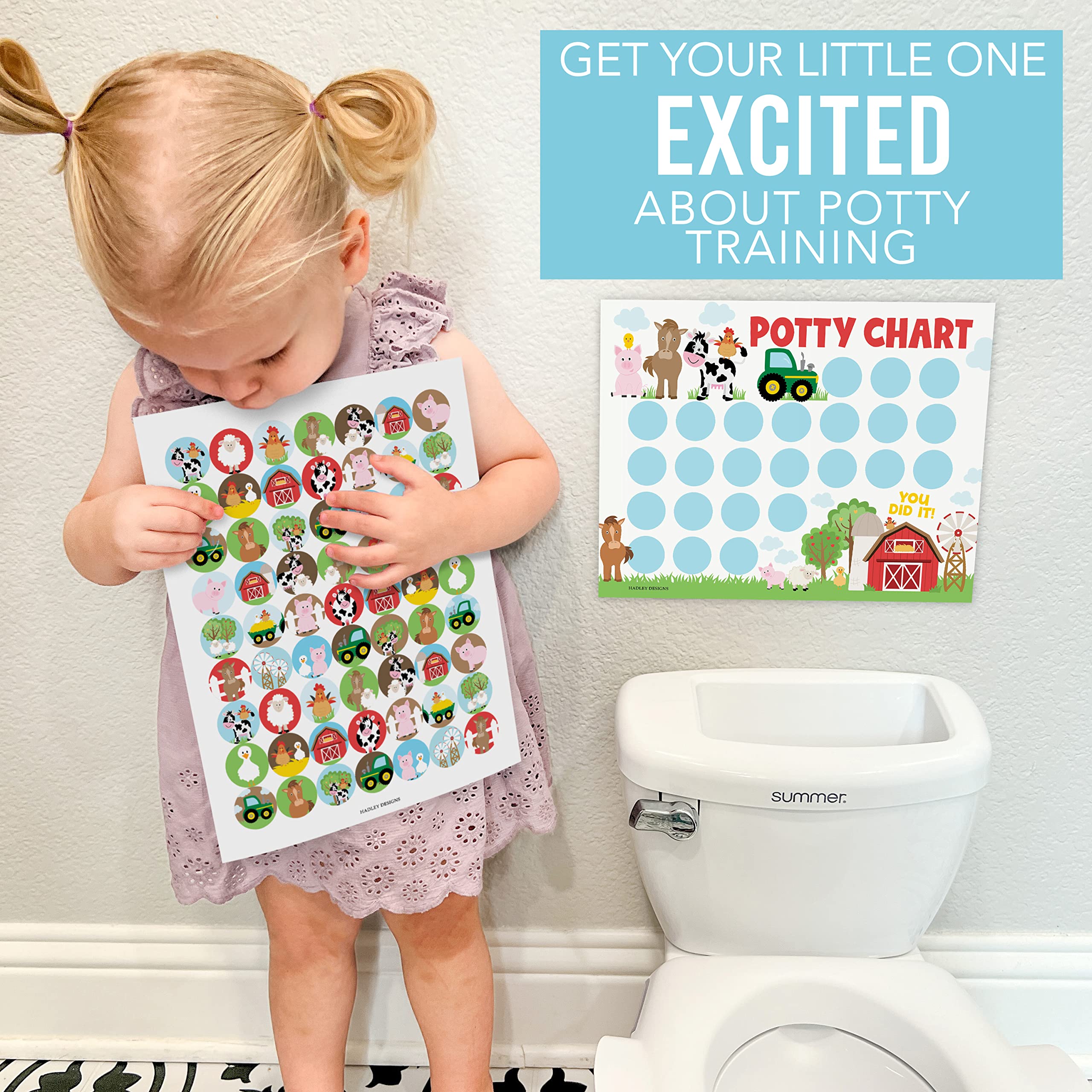 Hadley Designs frames-and-posters shot illustrating quick setup and appealing display for the potty chart.