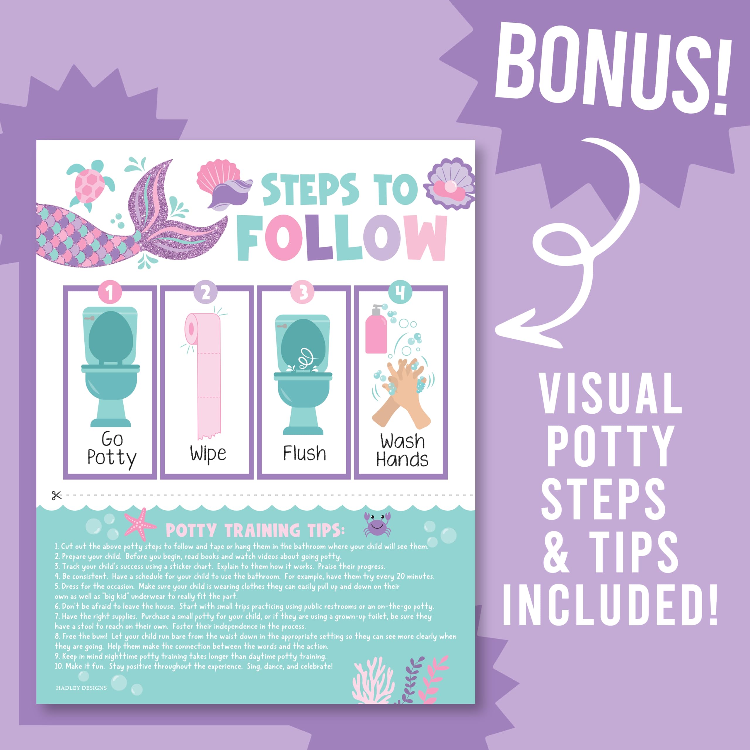 Hadley Designs mermaid sample layout demonstrates clear progress tracking at a glance.