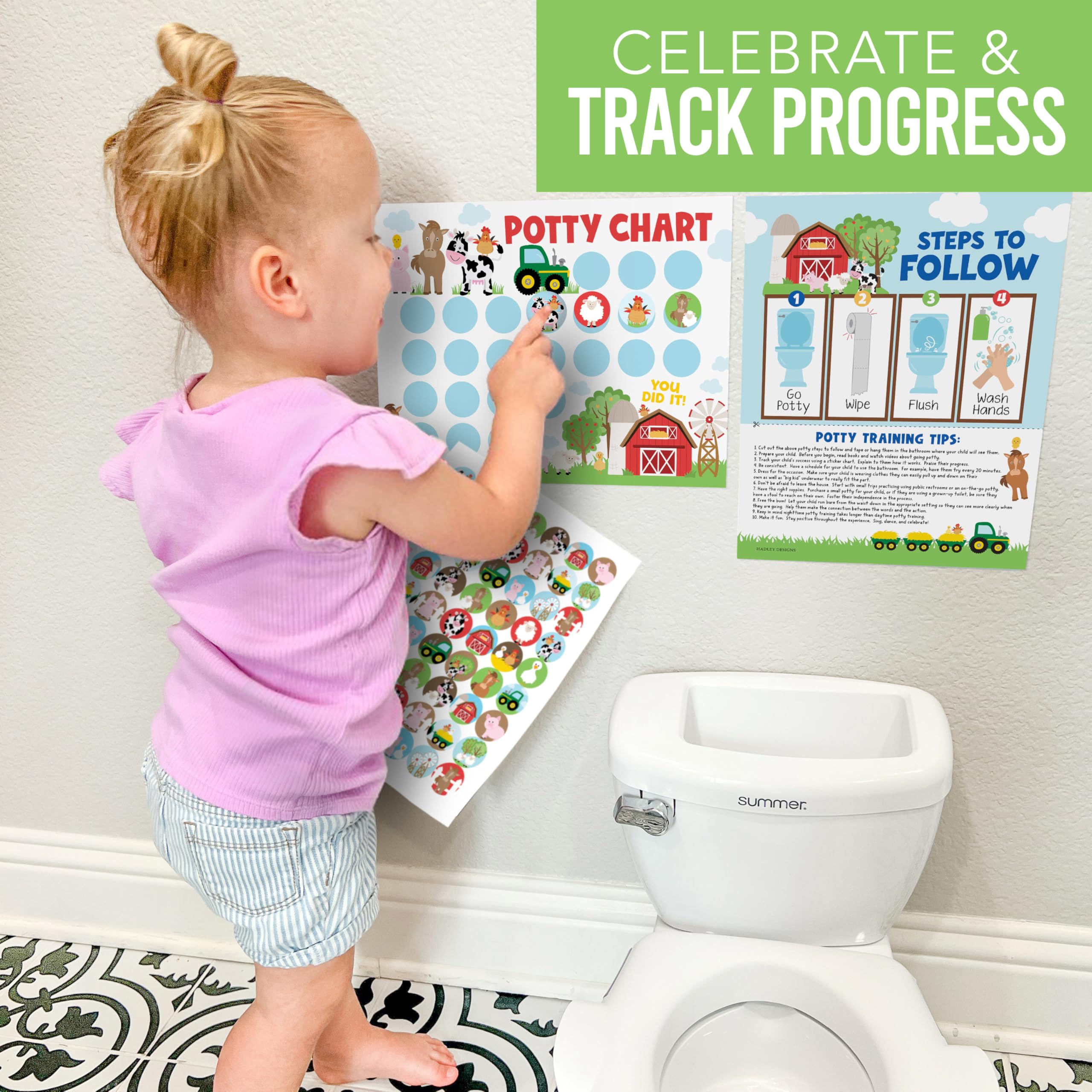 Hadley Designs packaging-ready photo shows simple unboxing and setup for the chart.
