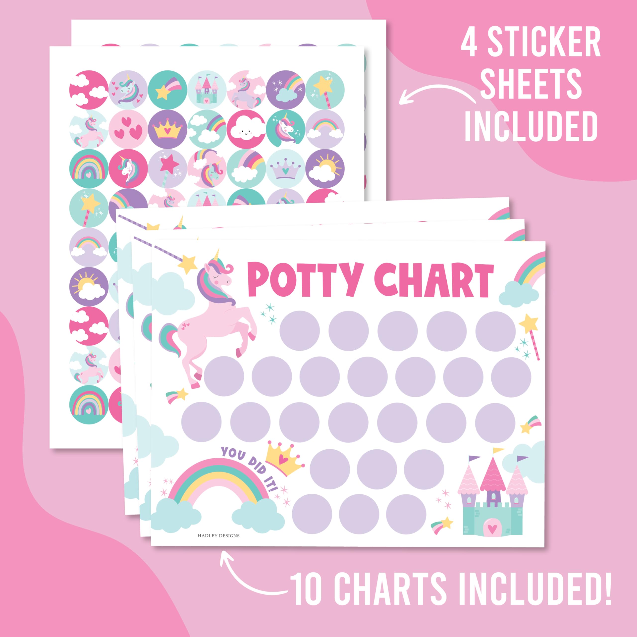 Hadley Designs 8.5x11 potty chart poster for easy home display.