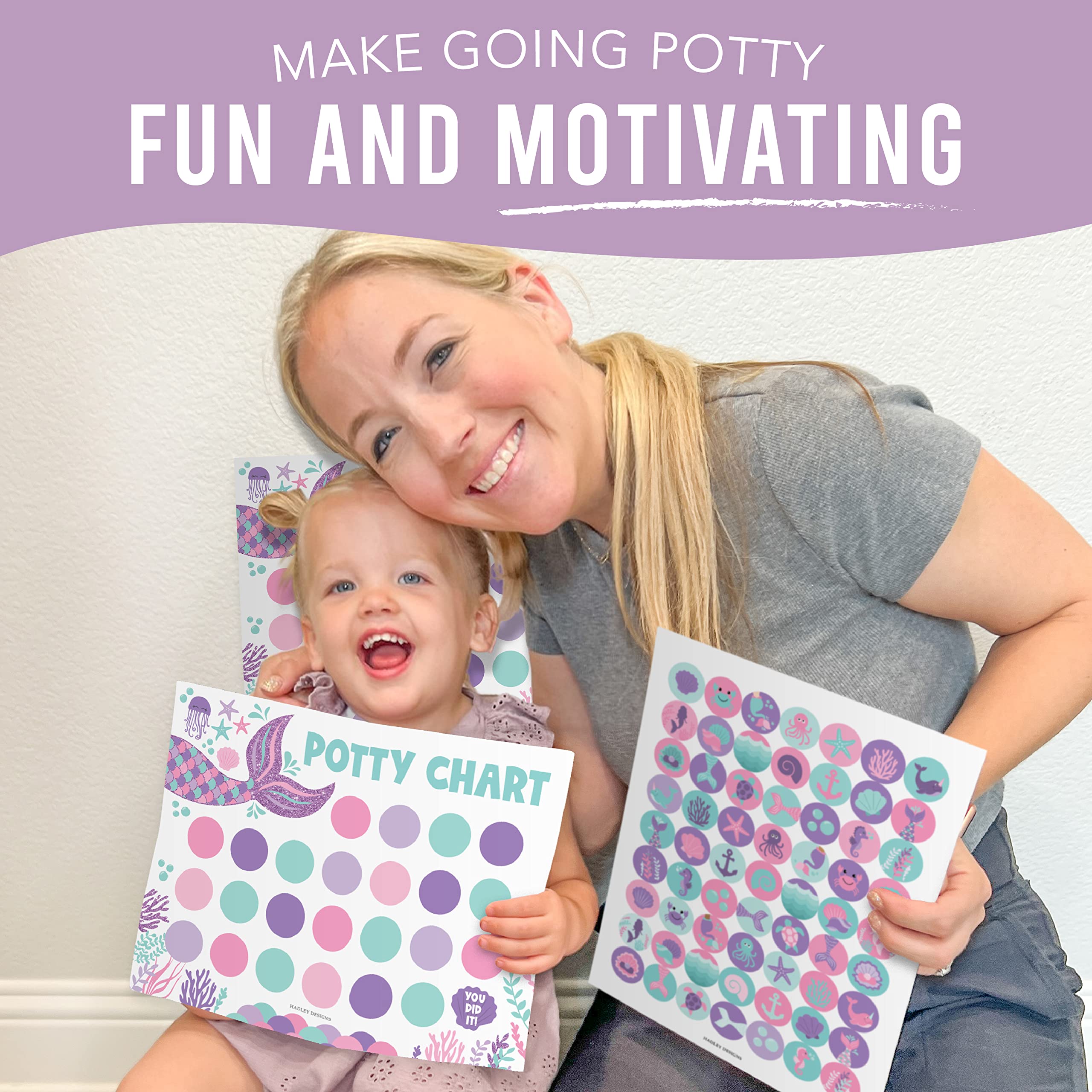 Hadley Designs mermaid printable 8-5x11 layout enables quick at-home potty chart printing.