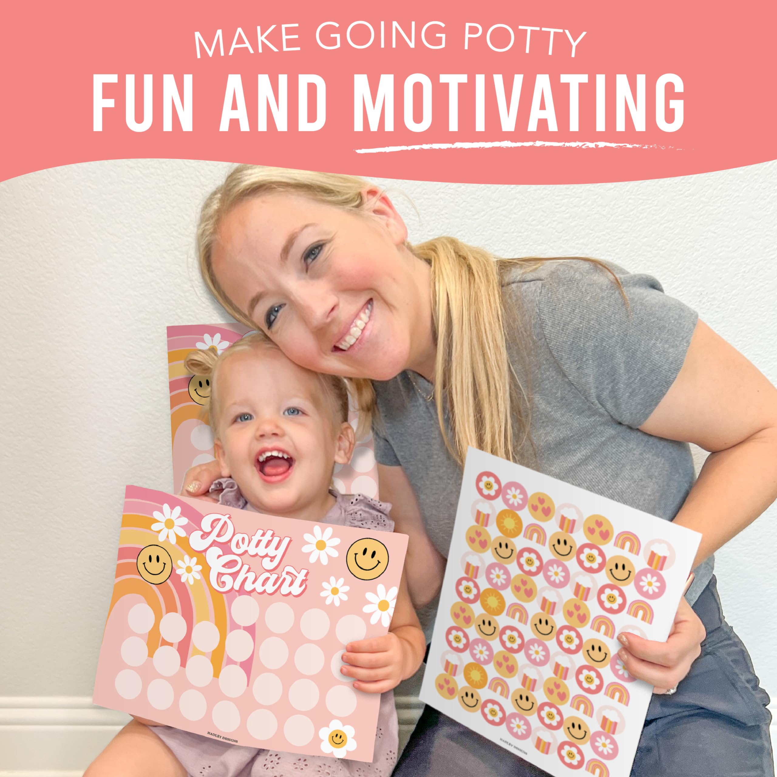Hadley Designs progress board visualizes daily potty milestones.