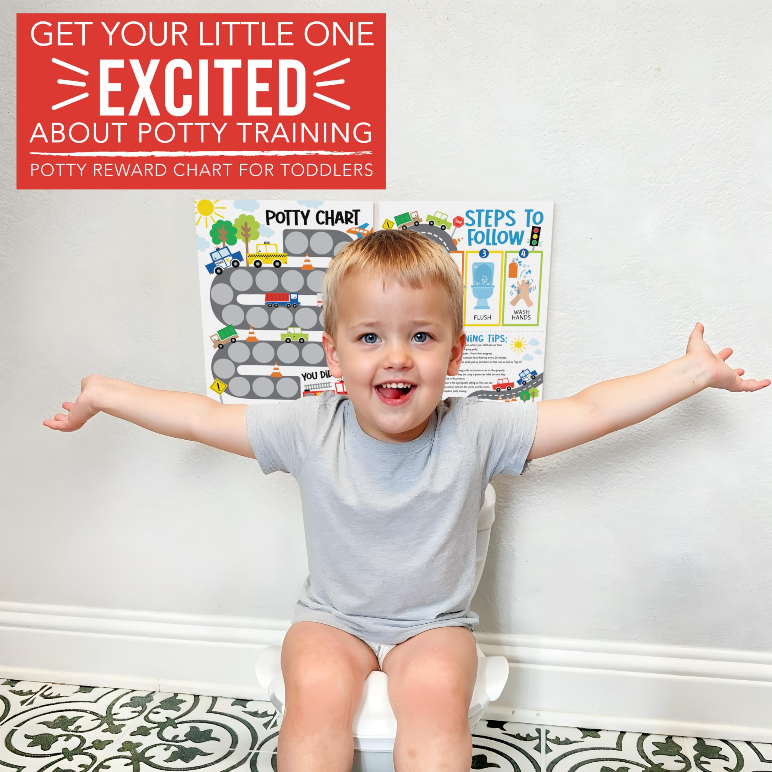 Hadley Designs potty chart progress-tracking visual helps parents track daily wins.