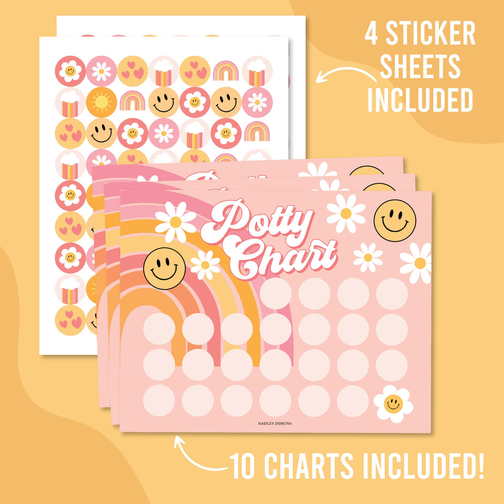 Hadley Designs sticker sheets provide colorful rewards for potty moments.