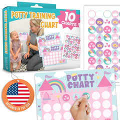 Hadley Designs potty chart toddler girl poster set boosts toilet training motivation with colorful rewards.