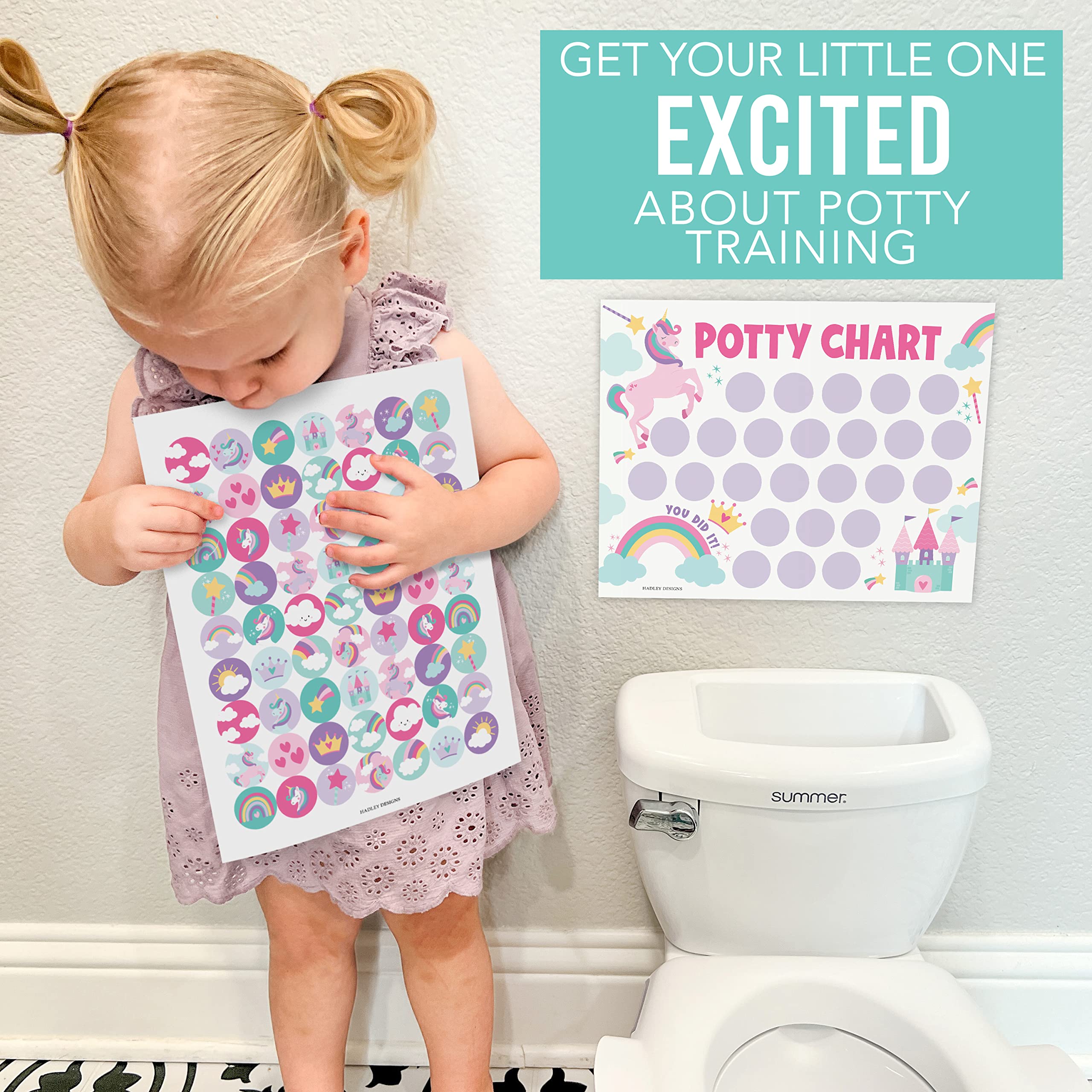 Hadley Designs unicorn reward chart boosts toddler motivation with a fun design.
