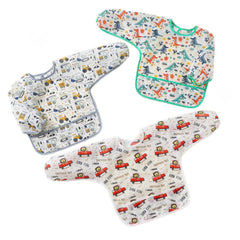 Hafftnun baby long sleeve waterproof bib packaging shows full coverage design for mess-free meals