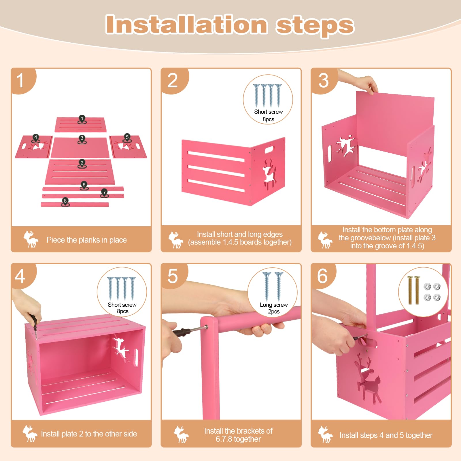 HAFTKD wooden baby shower crate closet in a pink nursery setting for newborns and beyond