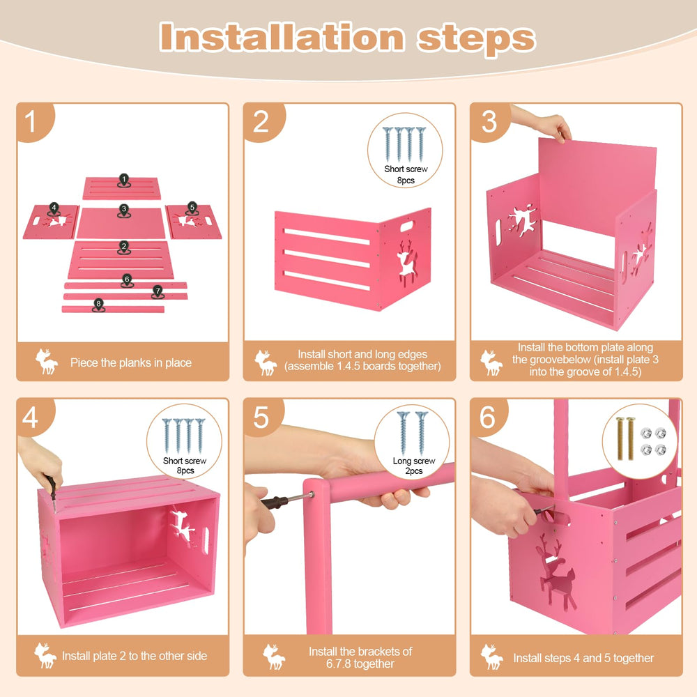 HAFTKD wooden baby shower crate closet in a pink nursery setting for newborns and beyond