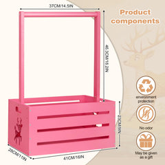 HAFTKD wooden baby shower crate closet pink open-top for quick access to clothes and toys