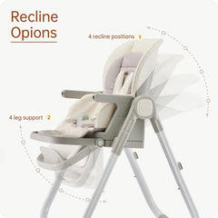 Hagaday 6in1 high chair four wheels steady base for smooth mobility