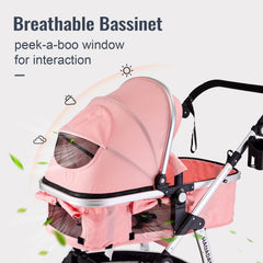 Hagaday Baby Stroller bassinet mode provides lie-flat newborn comfort.