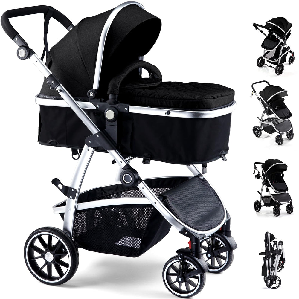 Hagaday baby-stroller bassinet mode for cozy newborn comfort during strolls.