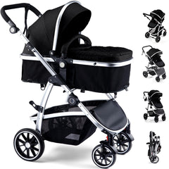 Hagaday baby-stroller bassinet mode for cozy newborn comfort during strolls.