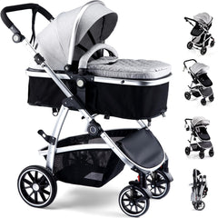 Hagaday baby stroller frame-aluminum shows a sturdy, lightweight base for all-terrain outings.