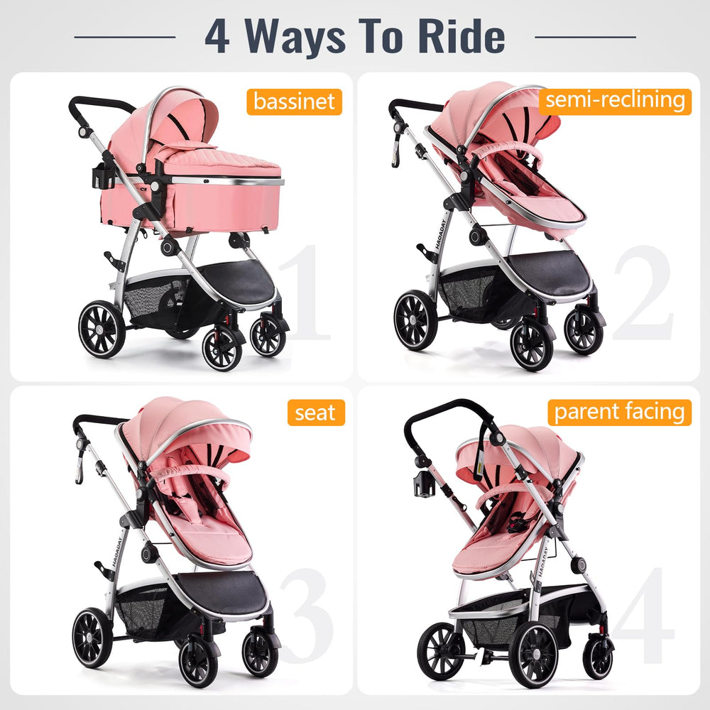 Hagaday Baby Stroller reversible seat shows face you option for bonding.