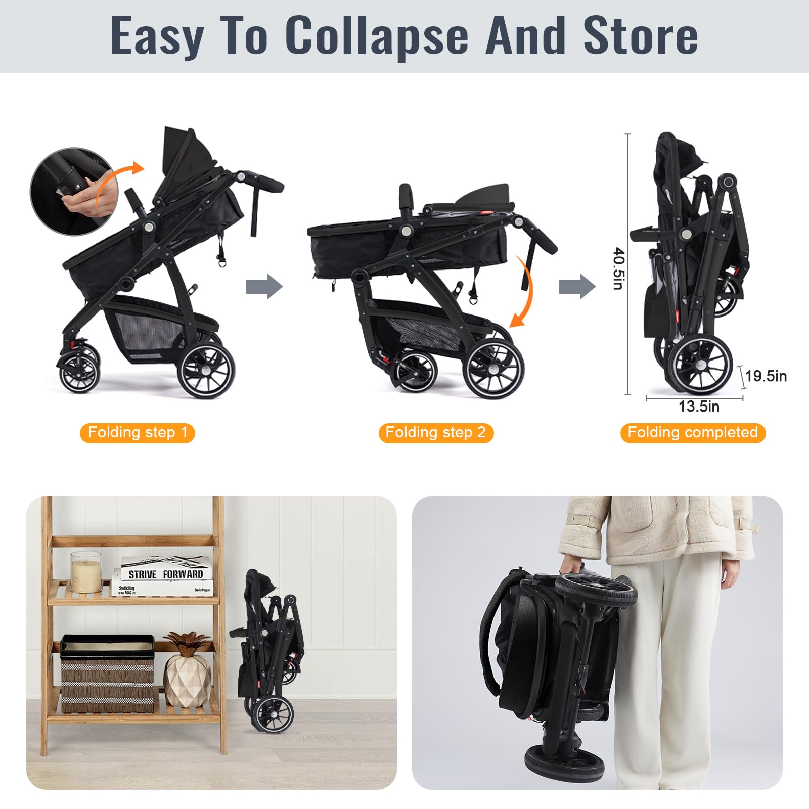 Hagaday under-seat storage for baby essentials.